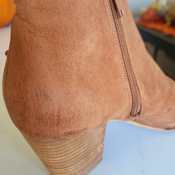 Lucky Brand Suede Peep Toe Booties - Picture 4 of 5